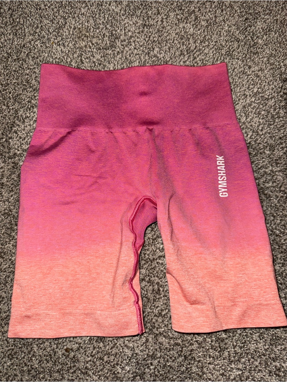 Gymshark Pink to Peach Ombre High-Waist Seamless Bike Shorts